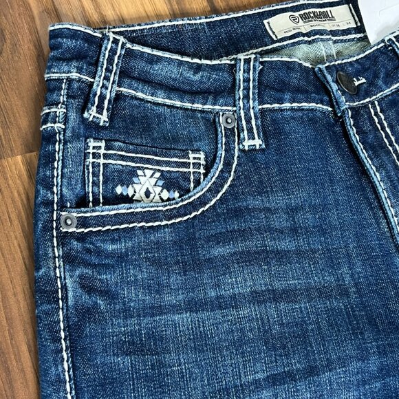 Rock & Roll Denim Midrise Bootcut Aztec Steer Women's Riding Jeans (26x34) NEW - Picture 4 of 14